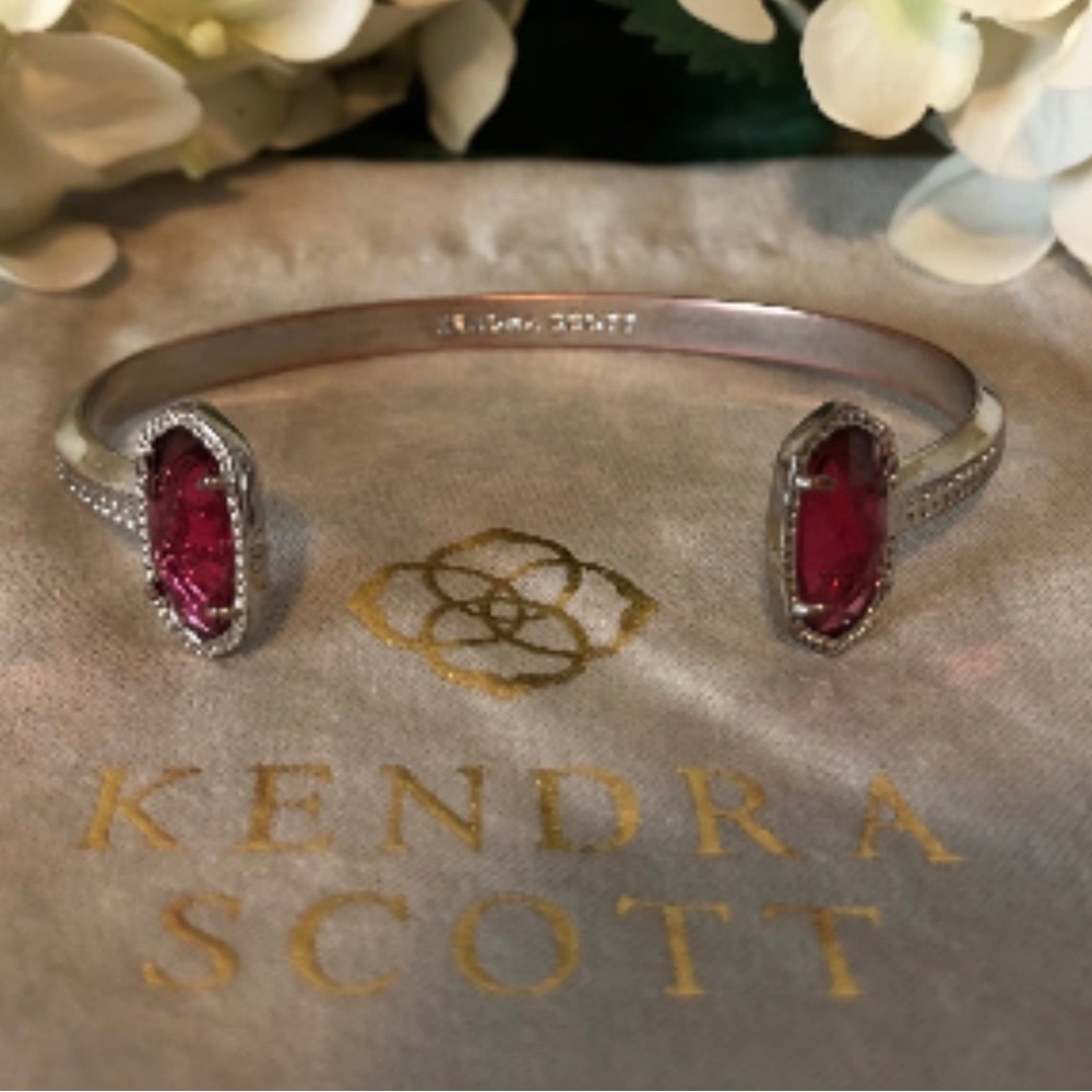 Kendra Scott Silver Bracelet with Red Stones